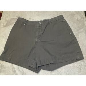 WOMENS GAP GRAY 100% COTTON BUTTON UP SHORTS WITH POCKETS